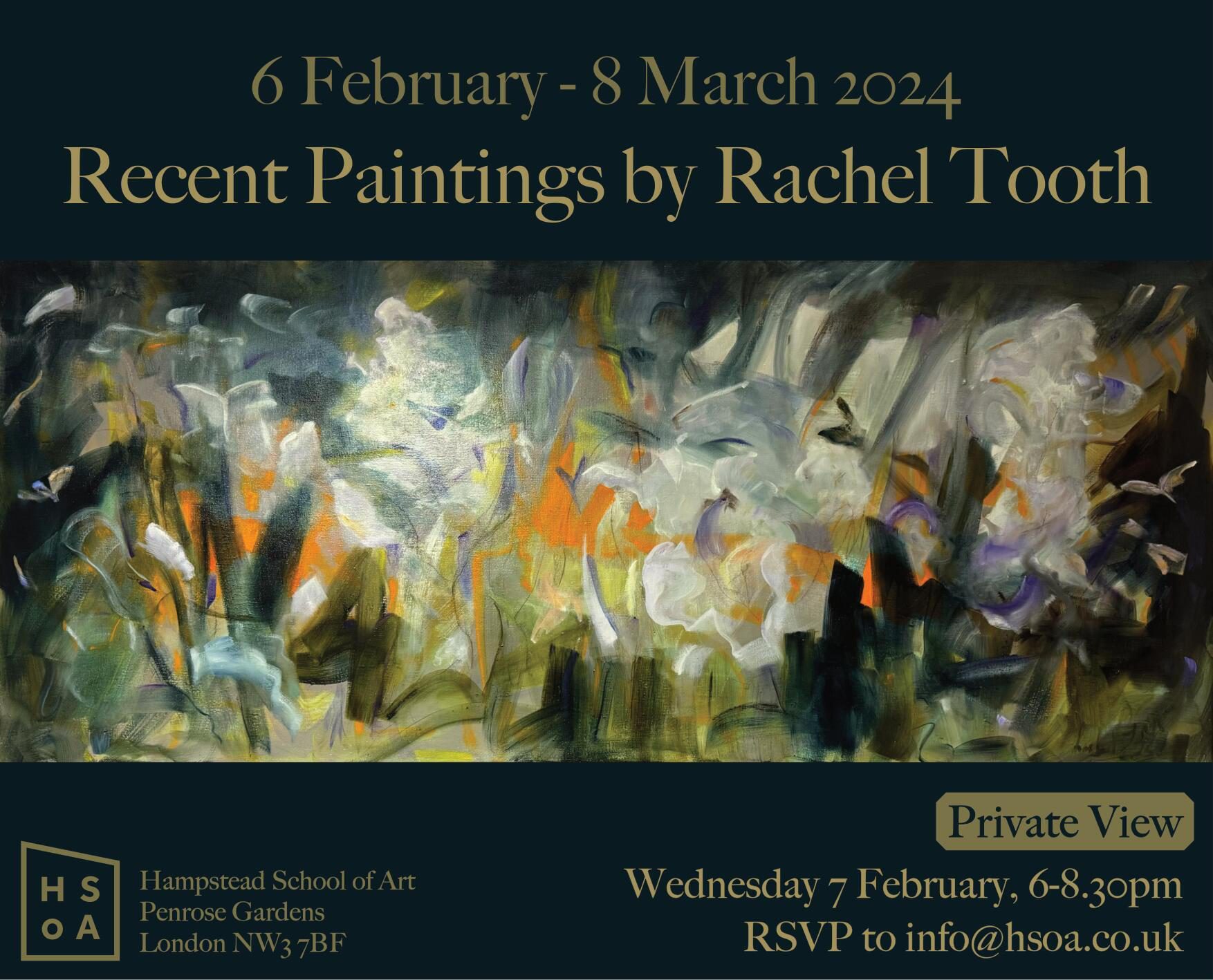 Recent Paintings by Rachel Tooth PV Invite