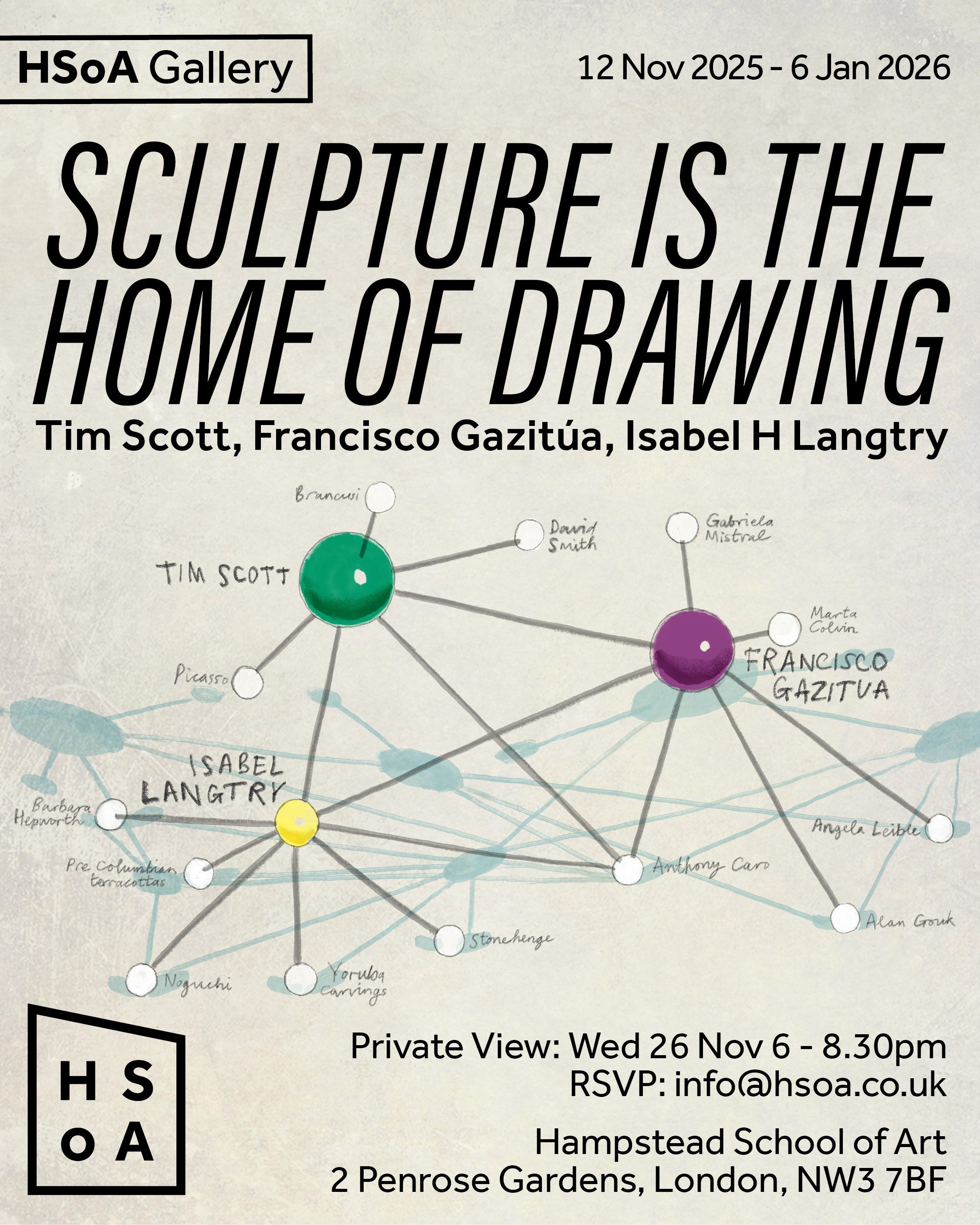 Sculpture is the Home of Drawing PV Invite 2025