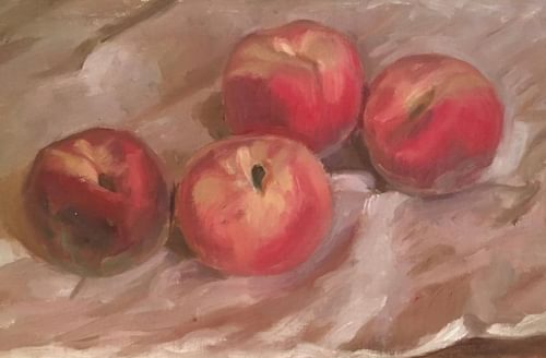 Peaches oil painting